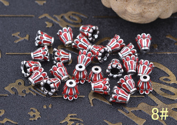 Sterling Silver Enamel Epoxy Cone Bead Spacer S925 Finding