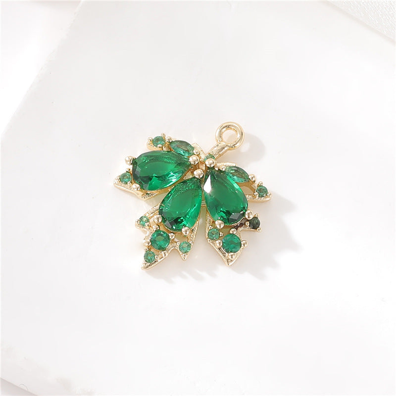 2 connecteurs de charme floral à double boucle ornés de strass 14K GF