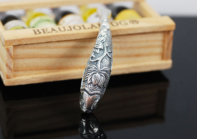 Sterling Silver Rhinestone Bent Fish Pipe Bead Spacer S925 Finding