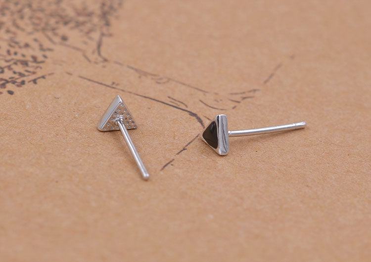 Boucles d'oreilles en argent Sterling émail époxy carré rond étoile coeur goutte d'eau Triangle S925