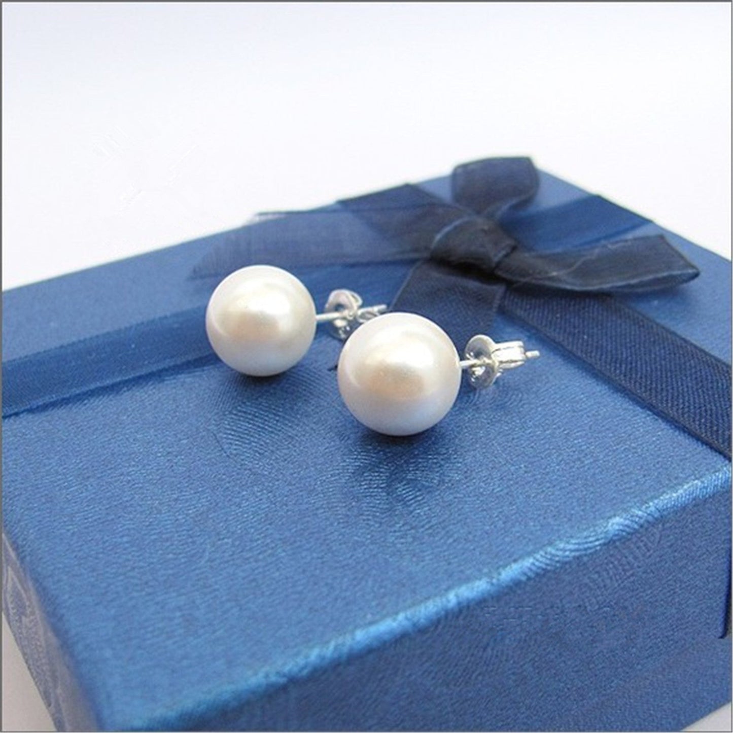 High Quality Round Shell Pearl Stud Earrings 8mm 10mm 12mm 14mm South Sea Sterling Silver Stud