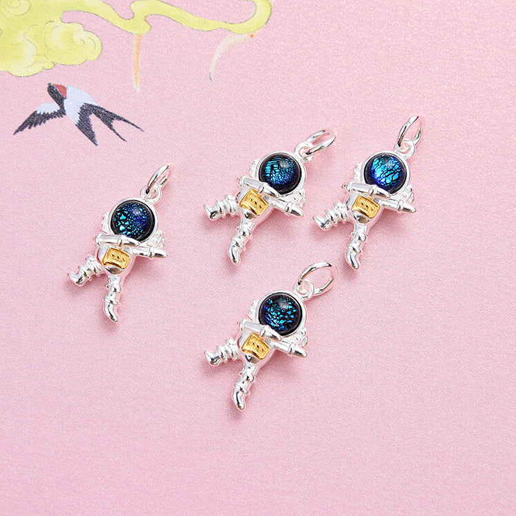 Sterling Silver Astronaut Charm Pendant S925 Finding