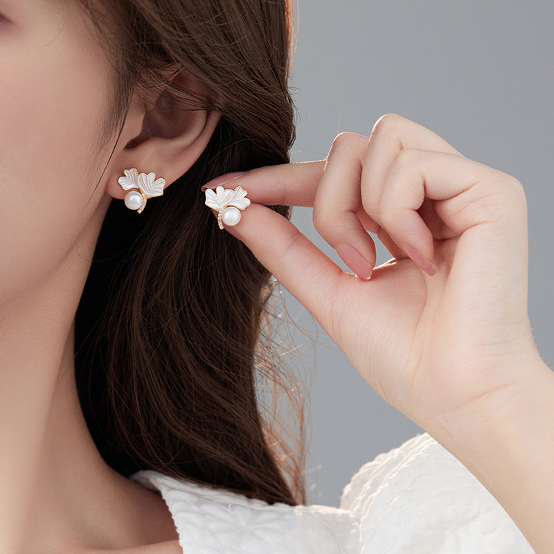 4 boucles d'oreilles papillon coeur broche fleur croix feuille boucles d'oreilles 14K GF coquille strass embelli boucle d'oreille moitié percée perle perle vierge