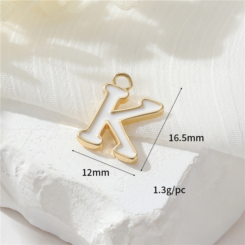 2 Emaille-Epoxidharz-Anfangsbuchstaben AZ-Charm-Anhänger 14K GF