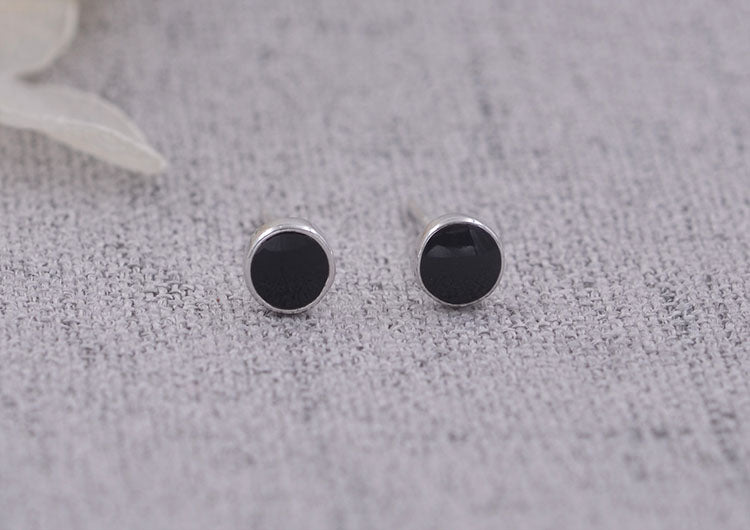 Boucles d'oreilles en argent Sterling émail époxy carré rond étoile coeur goutte d'eau Triangle S925