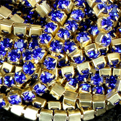 10 yd Colorful Rhinestone Cup Chain Gold Trim Metal Cup Close Chain Jewelry High Quality Wedding Veil Finding 2mm 2.5mm 2.8mm 3mm