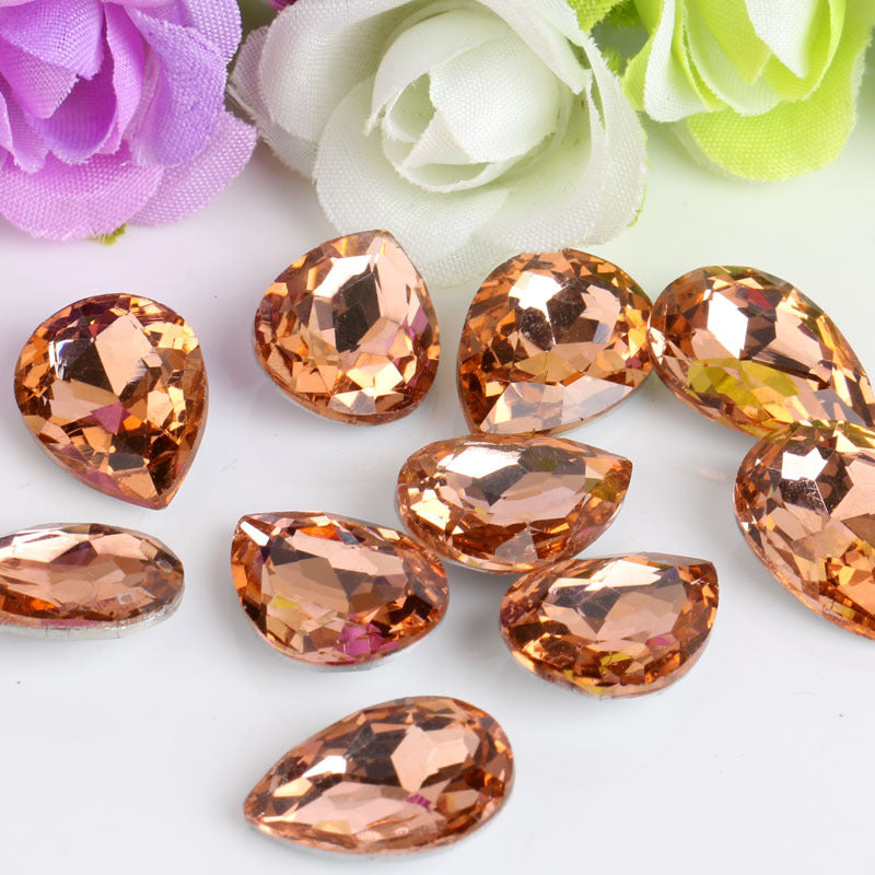 Bulk 100 Faceted Waterdrop Pointed Culet Clear Rhinestone Glass Jewelry Finding 6x8mm 8x13mm 7x10mm 10x14mm 13x18mm 18x25mm 20x30mm