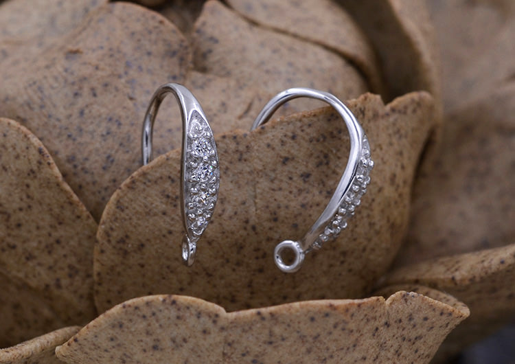 Boucles d'oreilles à crochet ornées de strass en argent Sterling, avec pince à glace, bélière S925
