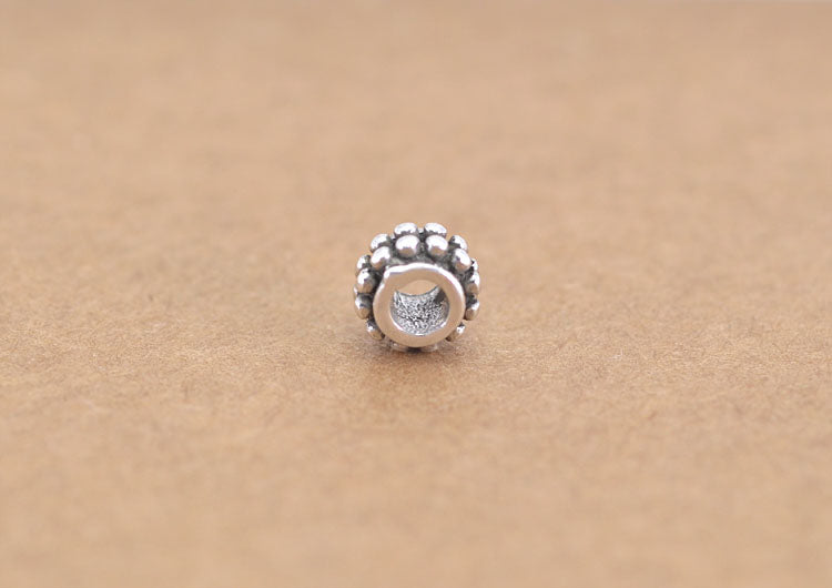 Sterling Silver Flat Roundelle Floral Bead Spacer S925 Finding