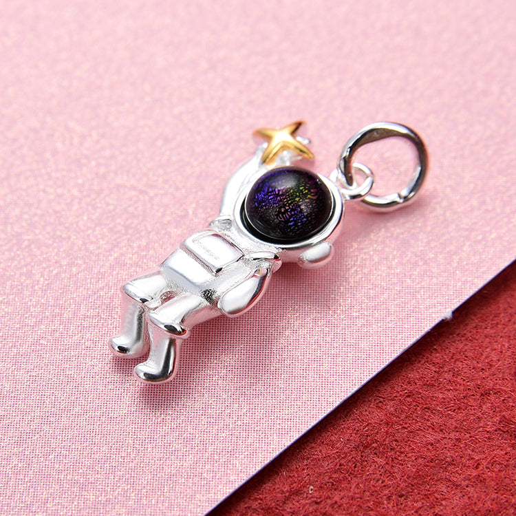 Sterling Silver Astronaut Charm Pendant S925 Finding