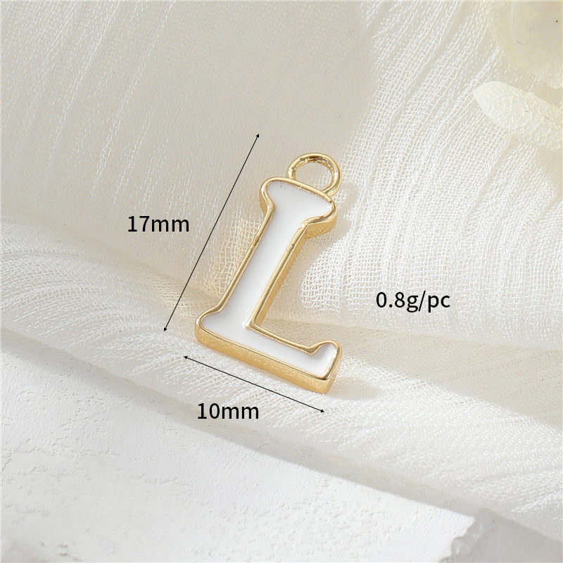 2 Emaille-Epoxidharz-Anfangsbuchstaben AZ-Charm-Anhänger 14K GF