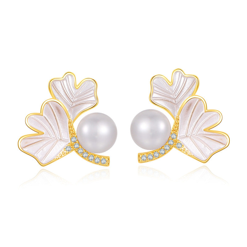 4 boucles d'oreilles papillon coeur broche fleur croix feuille boucles d'oreilles 14K GF coquille strass embelli boucle d'oreille moitié percée perle perle vierge