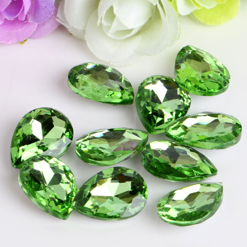 Bulk 100 Faceted Waterdrop Pointed Culet Clear Rhinestone Glass Jewelry Finding 6x8mm 8x13mm 7x10mm 10x14mm 13x18mm 18x25mm 20x30mm