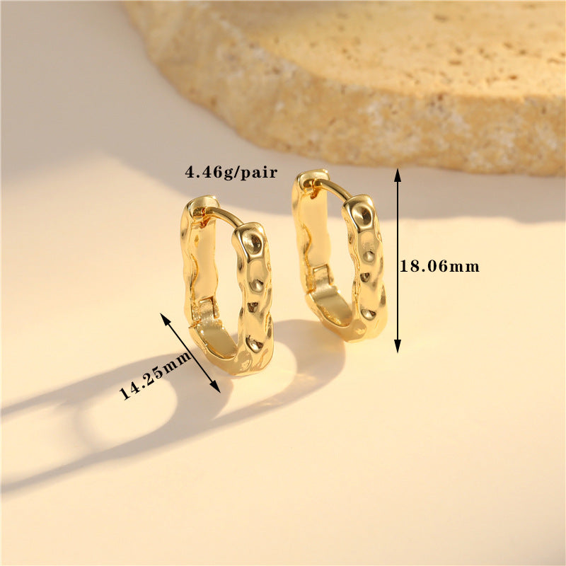 Boucles d'oreilles créoles à grille 4 étoiles ornées de strass 14K GF