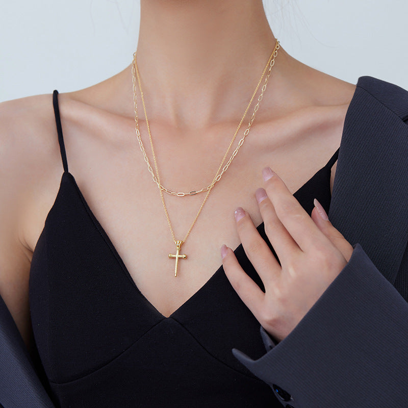 2 Blumen Kreuz Herz Rechteck Tarot Karte Charm Kabel Schlange Singapur Kette Halskette Strass verziert 14K GF Choker