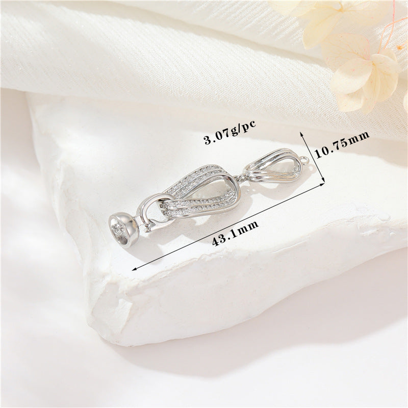 2 Round Oval Floral Heart Circle Clasp 14K GF Rhinestone Embellished Clasps Connector