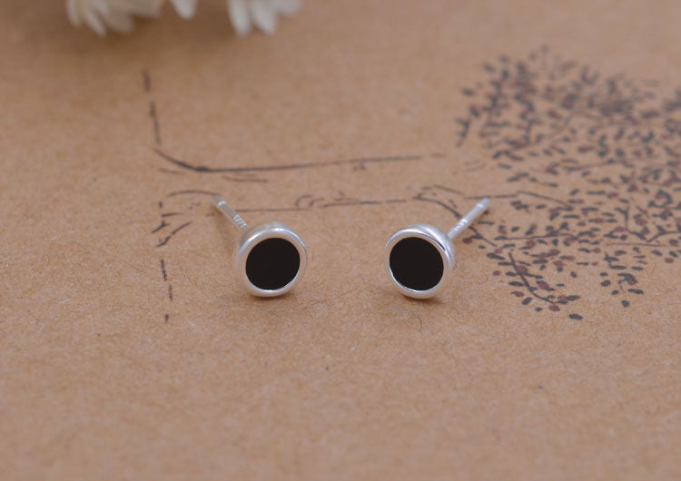 Boucles d'oreilles en argent Sterling émail époxy carré rond étoile coeur goutte d'eau Triangle S925