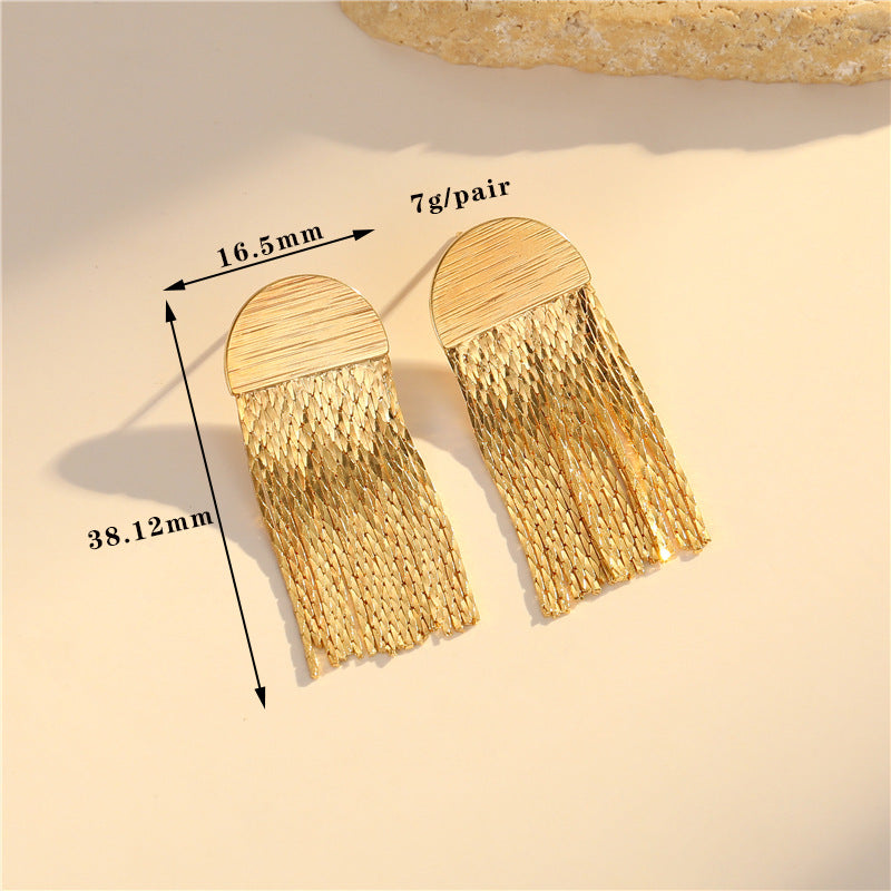 4 boucles d'oreilles à pampilles en chaîne serpent, ornées de strass, boucles d'oreilles 14K GF