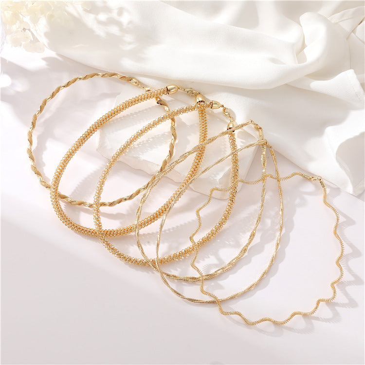 Collier 2 chaînes serpent 14K GF ras du cou