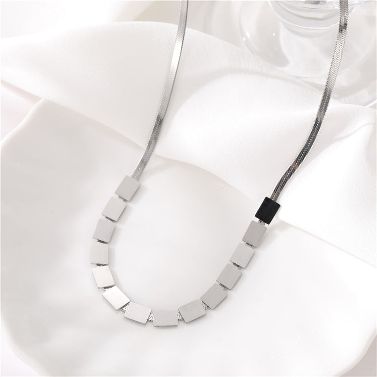 2-Disc-Charm-Kabel-Schlangenkette-Halskette aus 14-karätigem GF-Stahl