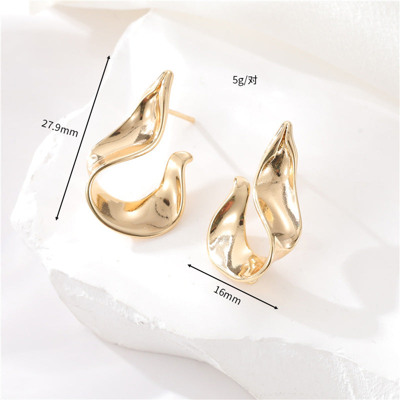 4 boucles d'oreilles épaisses en demi-cercle 14K GF Earing
