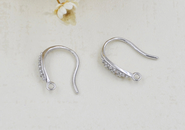 Boucles d'oreilles à crochet ornées de strass en argent Sterling, avec pince à glace, bélière S925