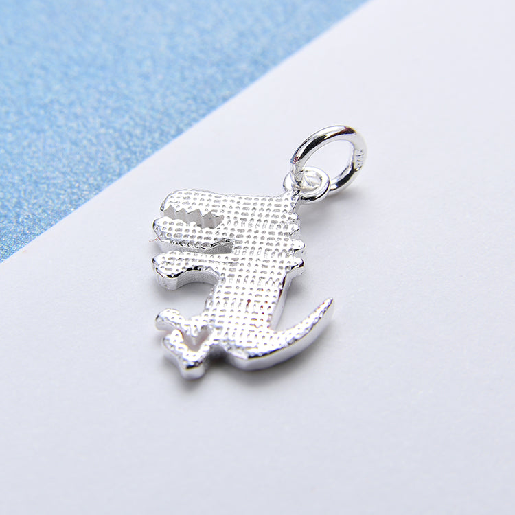 Pendentif à breloque en forme de dinosaure UFO NoLove Earth Cross arc-en-ciel en argent sterling S925