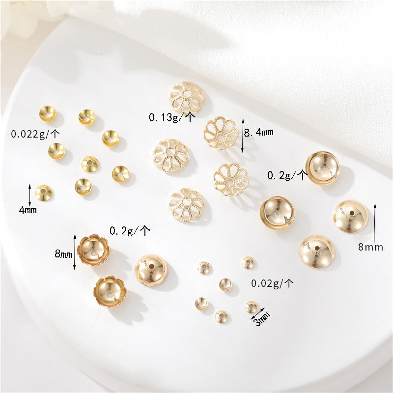 10 capuchons de perles rondes, entretoise de perles de charme 14K GF
