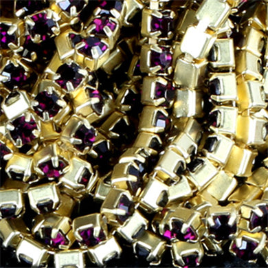 10 yd Colorful Rhinestone Cup Chain Gold Trim Metal Cup Close Chain Jewelry High Quality Wedding Veil Finding 2mm 2.5mm 2.8mm 3mm