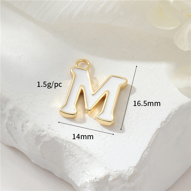 2 Emaille-Epoxidharz-Anfangsbuchstaben AZ-Charm-Anhänger 14K GF