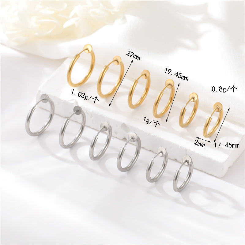 4 clips d'oreille ronds sans perçage, boucle d'oreille 14K GF