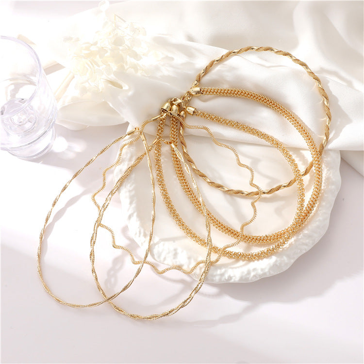 Collier 2 chaînes serpent 14K GF ras du cou
