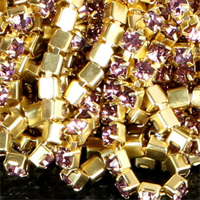 10 yd Colorful Rhinestone Cup Chain Gold Trim Metal Cup Close Chain Jewelry High Quality Wedding Veil Finding 2mm 2.5mm 2.8mm 3mm