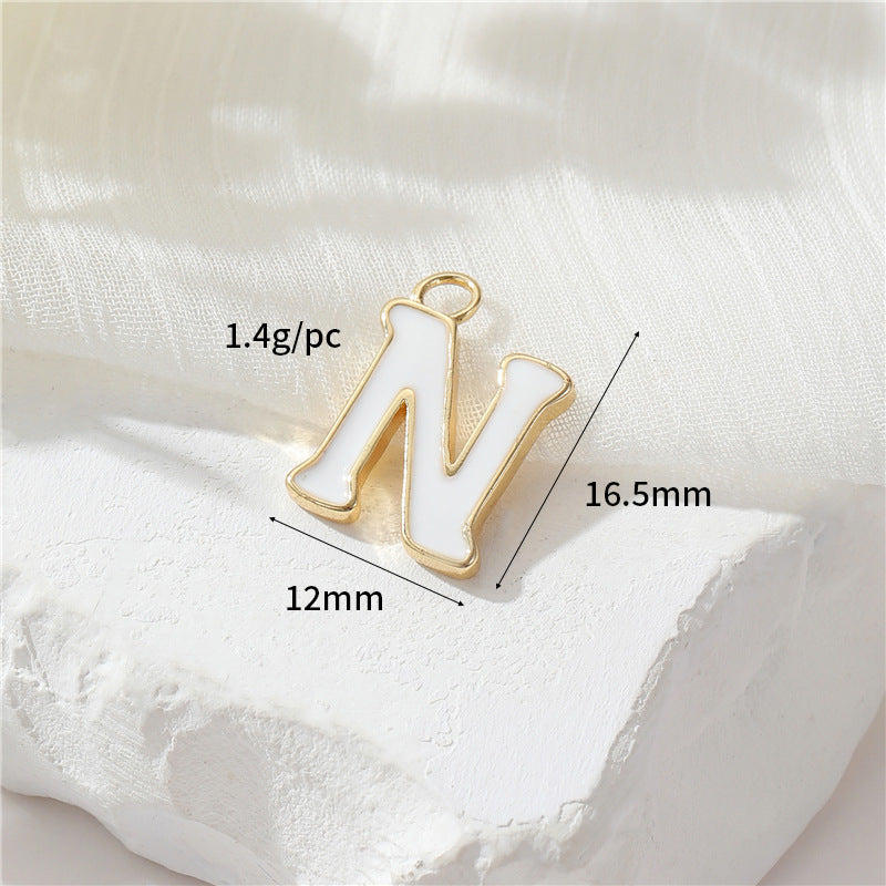 2 Emaille-Epoxidharz-Anfangsbuchstaben AZ-Charm-Anhänger 14K GF