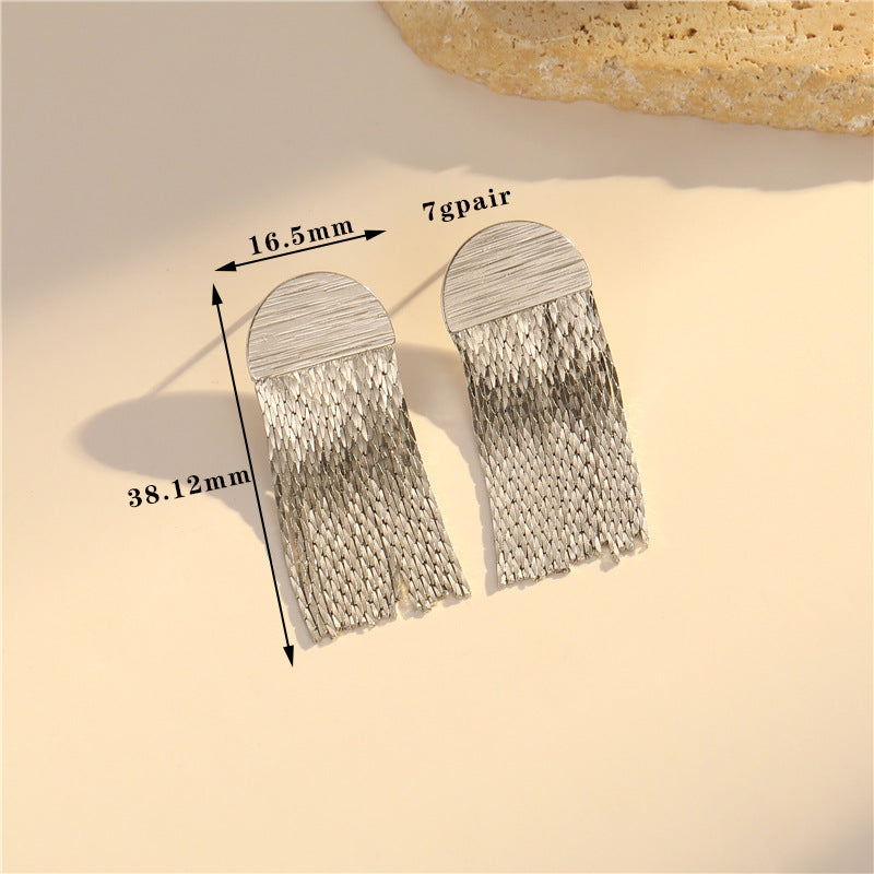 4 boucles d'oreilles à pampilles en chaîne serpent, ornées de strass, boucles d'oreilles 14K GF