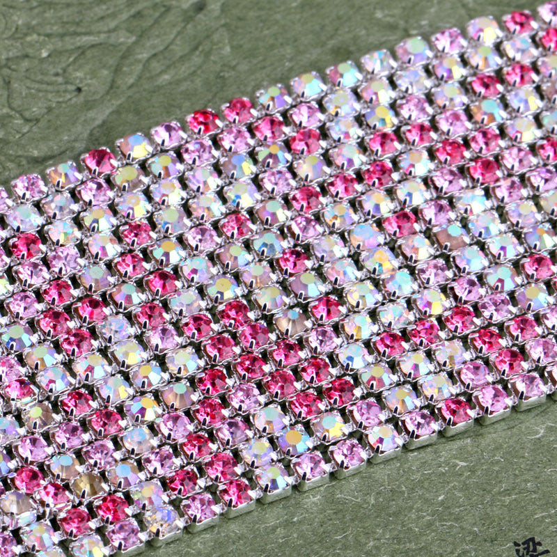 10yd MixColor Strass Cup Kette Silber Trim Metall Cup Close Chain Schmuck Hochwertige Hochzeit Schleier Finden 2mm 2,5mm 2,8mm 3mm