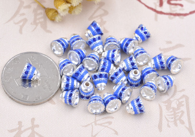 Argent sterling émail époxy cône perle entretoise S925 trouver