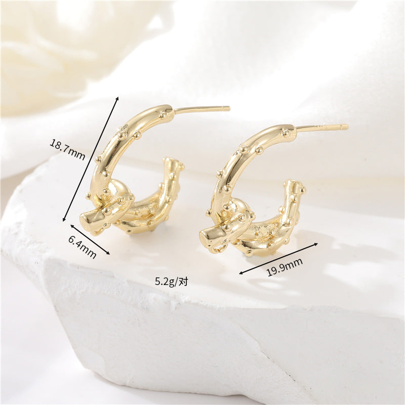 4 boucles d'oreilles épaisses en demi-cercle 14K GF Earing