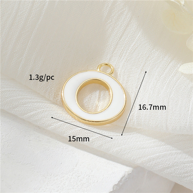 2 Emaille-Epoxidharz-Anfangsbuchstaben AZ-Charm-Anhänger 14K GF