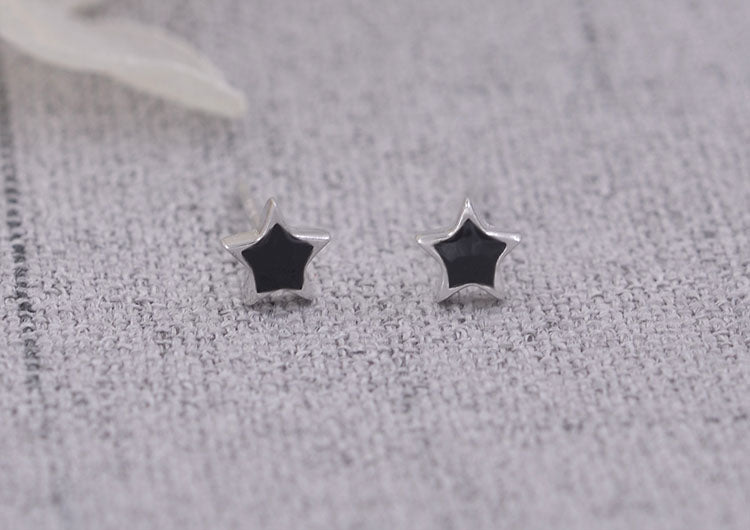 Boucles d'oreilles en argent Sterling émail époxy carré rond étoile coeur goutte d'eau Triangle S925