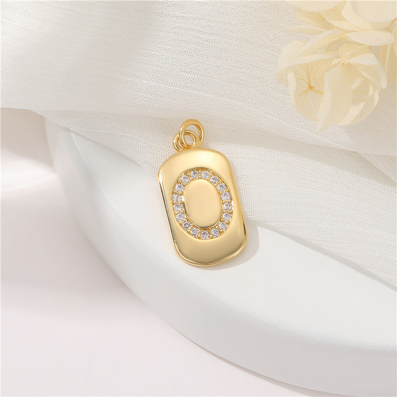 2 pendentif à breloque initiale Alphabet AZ orné de strass 14K GF