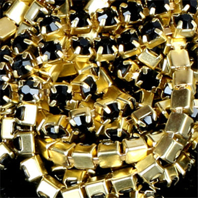 10 yd Colorful Rhinestone Cup Chain Gold Trim Metal Cup Close Chain Jewelry High Quality Wedding Veil Finding 2mm 2.5mm 2.8mm 3mm