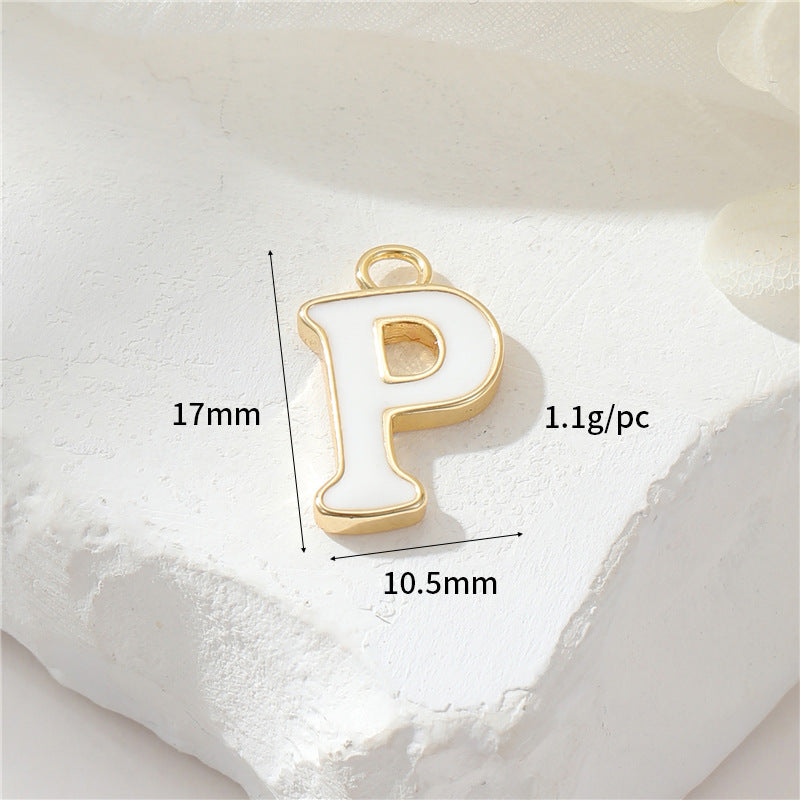 2 Emaille-Epoxidharz-Anfangsbuchstaben AZ-Charm-Anhänger 14K GF