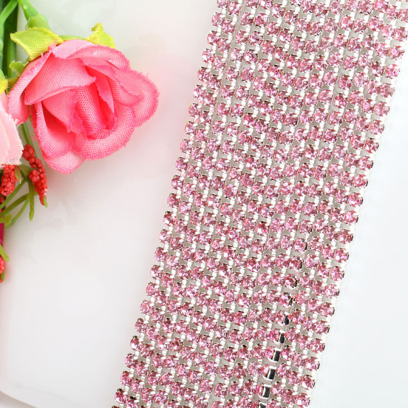 10yd MixColor Strass Cup Kette Silber Trim Metall Cup Close Chain Schmuck Hochwertige Hochzeit Schleier Finden 2mm 2,5mm 2,8mm 3mm