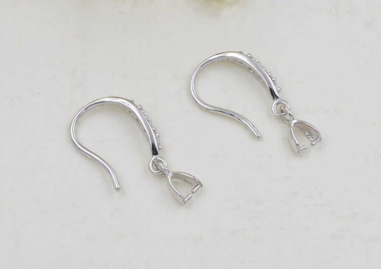 Boucles d'oreilles à crochet ornées de strass en argent Sterling, avec pince à glace, bélière S925