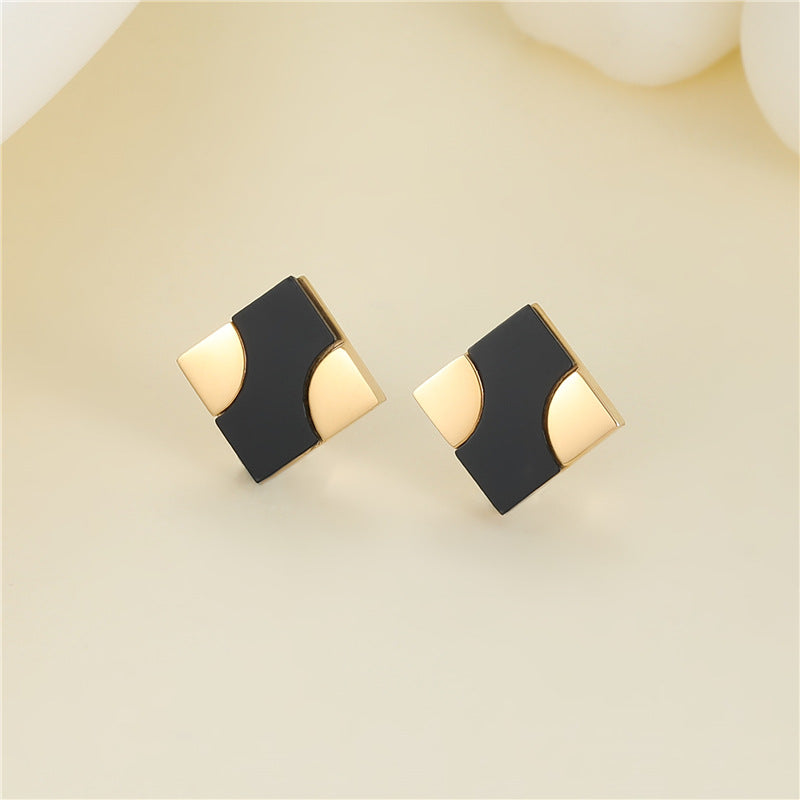 4 Émail Époxy Trèfle à quatre feuilles Orange Pastèque Floral Papillon Carré Coeur Cactus Boucles d’oreilles à tige 14K GF Strass Embelli Boucle d’oreille