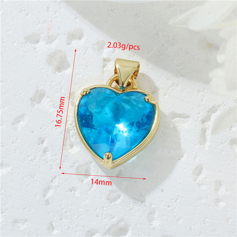 Pendentif à breloque 2 cœurs orné de strass 14K GF