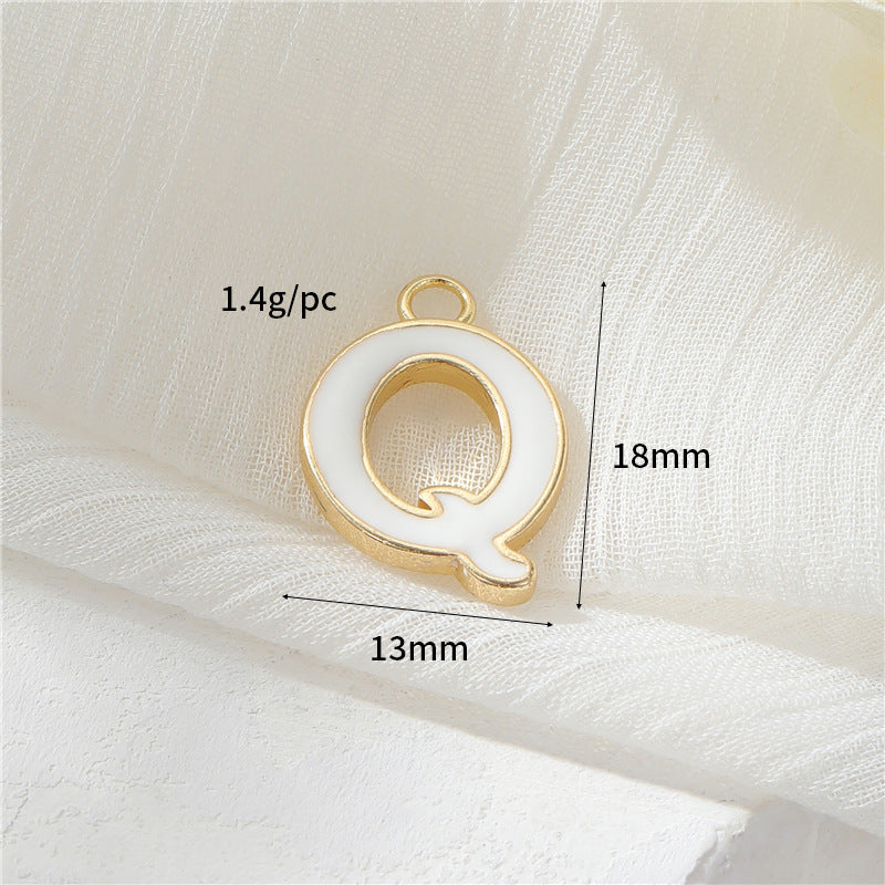 2 Emaille-Epoxidharz-Anfangsbuchstaben AZ-Charm-Anhänger 14K GF