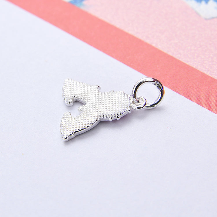 Pendentif à breloque en forme de dinosaure UFO NoLove Earth Cross arc-en-ciel en argent sterling S925