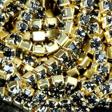 10 yd Colorful Rhinestone Cup Chain Gold Trim Metal Cup Close Chain Jewelry High Quality Wedding Veil Finding 2mm 2.5mm 2.8mm 3mm